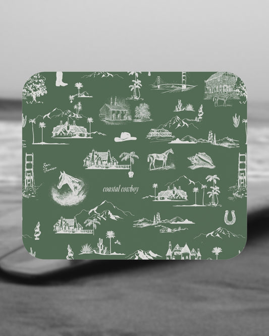 Mouse Pad - Hunter Green Coastal Cowboy® Toile