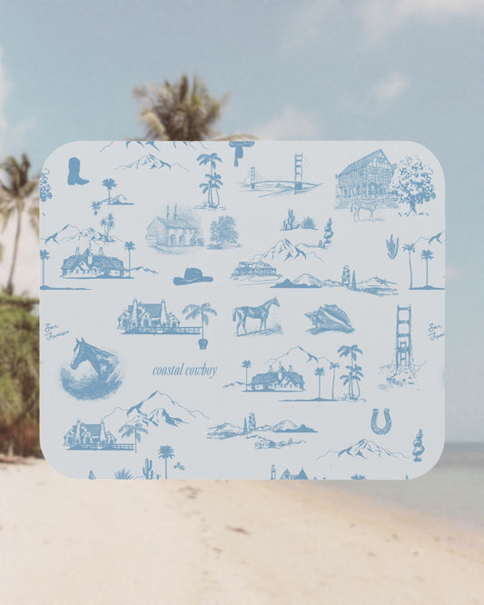 Mouse Pad - Light Blue Coastal Cowboy® Toile