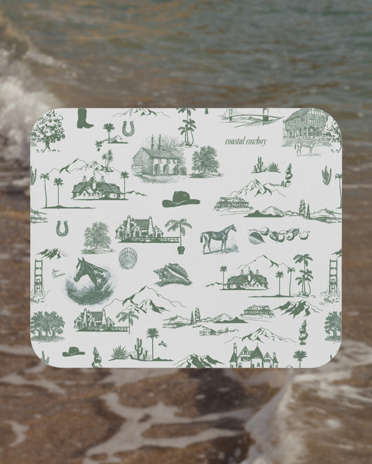 Mouse Pad - Green & Ivory Coastal Cowboy® Toile