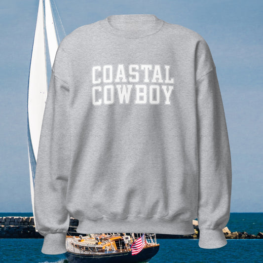 Nantucket Gray / White Varsity Crewneck